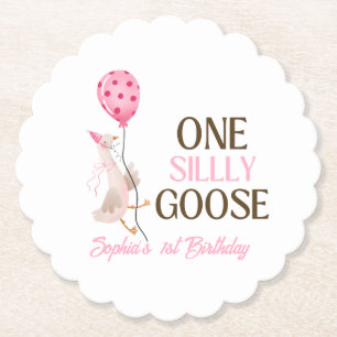Dessous-de-verre En Papier Une Oie Ridicule Anniversaire, Fille 1er Anniversa