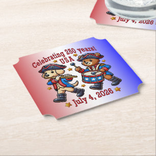 Dessous-de-verre En Papier USA 250th Anniversary Souvenir - Patriotique