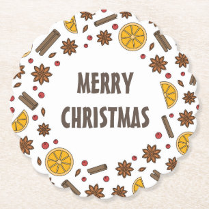 Dessous-de-verre En Papier Vacances de Noël vin roux rouge cocktail épicé