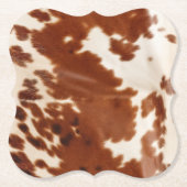 Dessous-de-verre En Papier Vache blanche Brown (Devant)