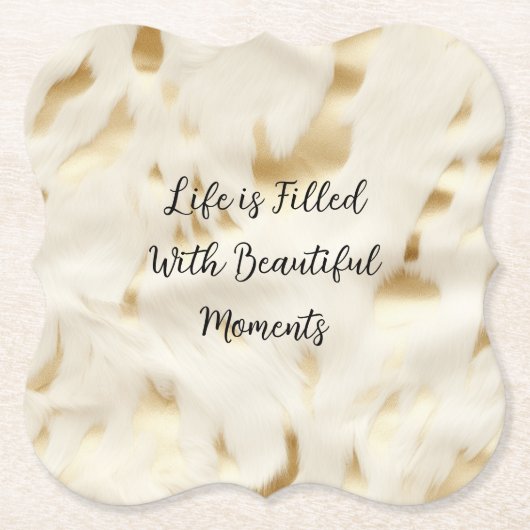 Dessous-de-verre En Papier Vache blanche de l'or du sud-ouest (Devant)