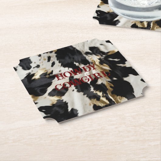 Dessous-de-verre En Papier Vache blanche noire (Incliné)