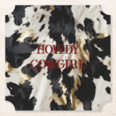 Dessous-de-verre En Papier Vache blanche noire (Devant)