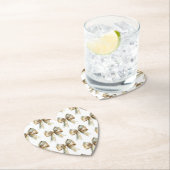 Dessous-de-verre En Papier Vaches en or blanc rustique de Noël (En situation)