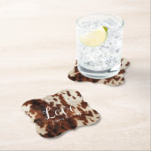 Dessous-de-verre En Papier Vachette à crème Brown (En situation)