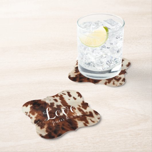 Dessous-de-verre En Papier Vachette à crème Brown (En situation)