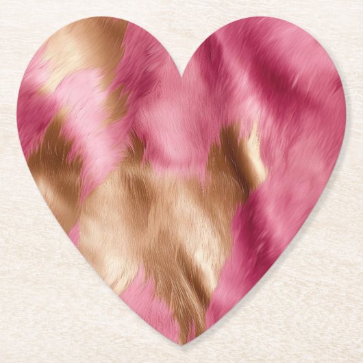 Dessous-de-verre En Papier Vachette Brown Western Pink Gold (Devant)