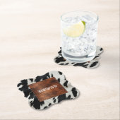 Dessous-de-verre En Papier Vachette de la ferme Western (En situation)