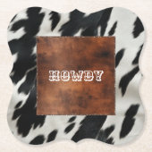 Dessous-de-verre En Papier Vachette de la ferme Western (Devant)