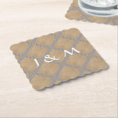 Dessous-de-verre En Papier Vaisselle jetable rustique de mariage de gris (Incliné)