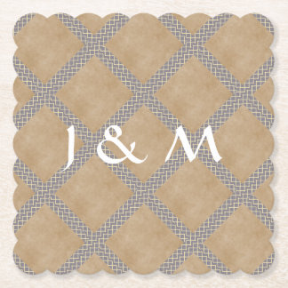 Dessous-de-verre En Papier Vaisselle jetable rustique de mariage de gris