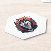 Dessous-de-verre En Papier Vampire Husky Bite (Incliné)