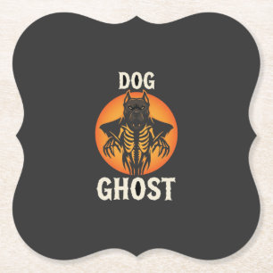 Dessous-de-verre En Papier Vecteur de fantôme de chien Halloween Horreur