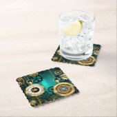 Dessous-de-verre En Papier Veille bijoux Steampunk sur un Arrière - plan vert (En situation)