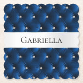 Dessous-de-verre En Papier Velours Bleu Luxe Glamour Faux (Devant)