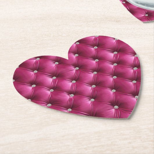 Dessous-de-verre En Papier Velours Luxe Glam Rose Faux (Incliné)