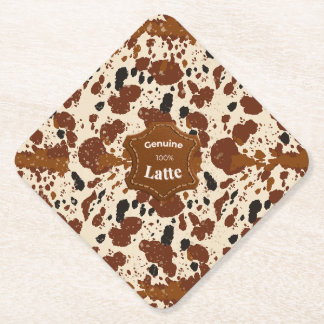 Dessous-de-verre En Papier Véritable motif cuir de vache Latte 100% | Neutre