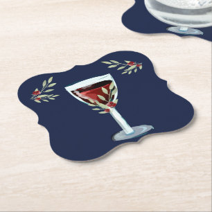 Dessous-de-verre En Papier Verre rouge Rose Aquarelle couleur marine bleu