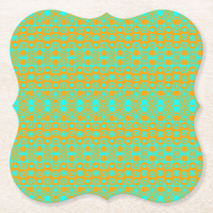 Dessous-de-verre En Papier Vert clair et Motif orange