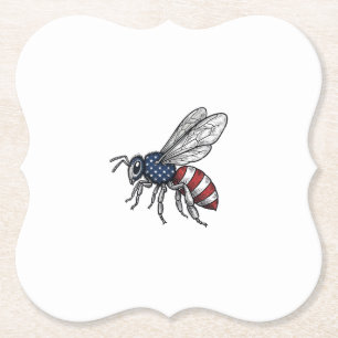 Dessous-de-verre En Papier Vêtement graphique vectoriel abeille patriotique v