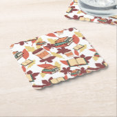 Dessous-de-verre En Papier Vibes d'automne confortables Kawaii (Incliné)