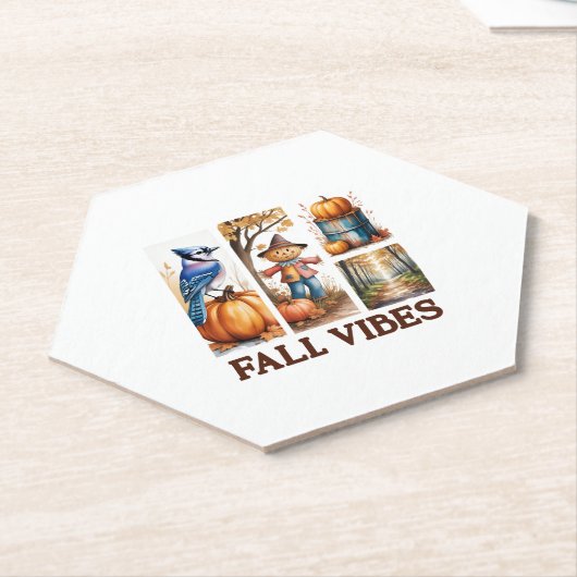 Dessous-de-verre En Papier Vibes d'automne Vibes d'automne (Incliné)