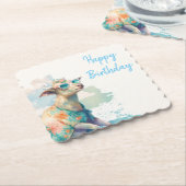 Dessous-de-verre En Papier Vibes d'été Aquarelle chèvre - Joyeux anniversaire (Incliné)