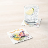Dessous-de-verre En Papier Vibes d'été Aquarelle papillon - Joyeux anniversai (En situation)