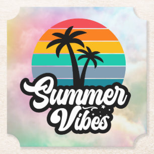 Dessous-de-verre En Papier Vibes d'été Lac tropical Scène-32922