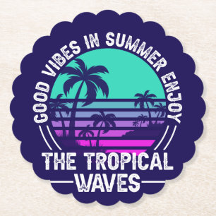 Dessous-de-verre En Papier Vibes d'été tropicales-82646