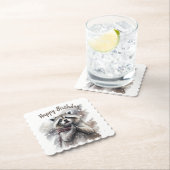 Dessous-de-verre En Papier Vibes d'hiver Raccoon - fête d'anniversaire - (En situation)