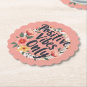 Dessous-de-verre En Papier Vibes Positives Uniquement Conception De Wreath Fl (Incliné)