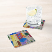 Dessous-de-verre En Papier Village d'été Abstrait (En situation)