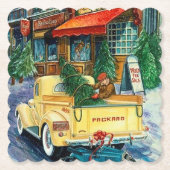 Dessous-de-verre En Papier Ville de Noël rétro (Devant)