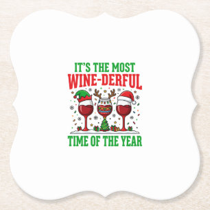 Dessous-de-verre En Papier Vin de Noël Merveilleux Design de Vin Rouge