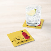 Dessous-de-verre En Papier Vin Et Fromage Invitation (En situation)