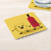 Dessous-de-verre En Papier Vin Et Fromage Invitation (Incliné)