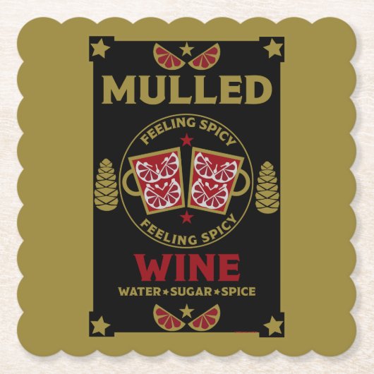 Dessous-de-verre En Papier Vin rouge de Noël (Devant)