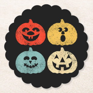 Dessous-de-verre En Papier Vintage Halloween Citrouille Funny Retro Cadeau