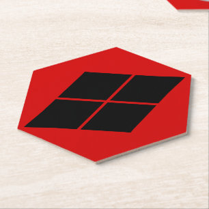 Dessous-de-verre En Papier Vintage noir rouge Takeda Japon Mon oriental