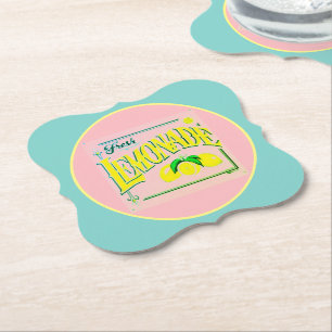 Dessous-de-verre En Papier Vintage signe de citron rose citron fruit pap ét