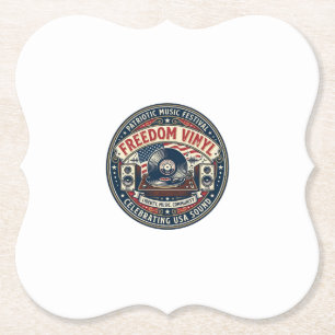 Dessous-de-verre En Papier Vinyle de la liberté Patriotique Disque vinyle pat