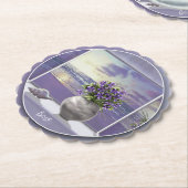 Dessous-de-verre En Papier violettes dans un bocal de lune (Incliné)