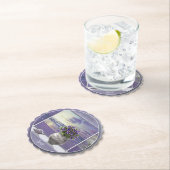 Dessous-de-verre En Papier violettes dans un bocal de lune (En situation)