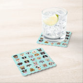 Dessous-de-verre En Papier Visages de chiens d'hiver (En situation)