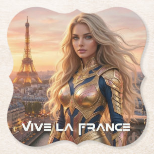 DESSOUS-DE-VERRE EN PAPIER VIVE LA FRANCE - PARIS