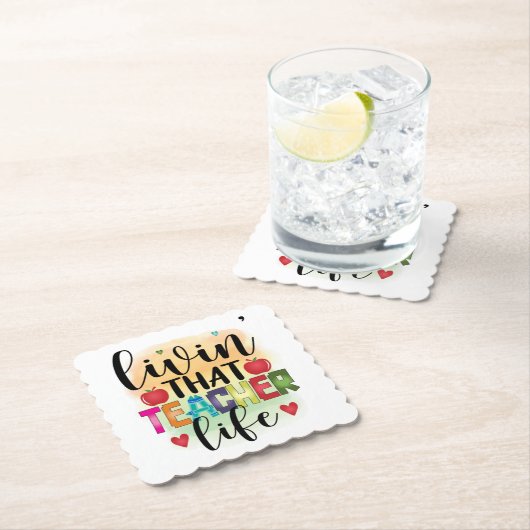 Dessous-de-verre En Papier Vivre Cette Vie D'Enseignant - Cadeau Pour Enseign (En situation)