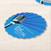 Dessous-de-verre En Papier Vocal récital classique musique microphone bleu (Incliné)