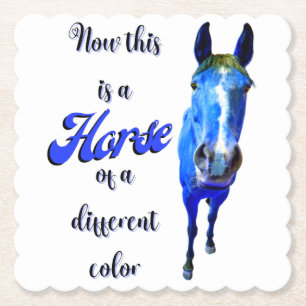 Dessous-de-verre En Papier Voici un cheval d'une couleur différente en bleu