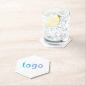Dessous-de-verre En Papier Votre logo Dessous de verre Hexagon papier promoti (En situation)